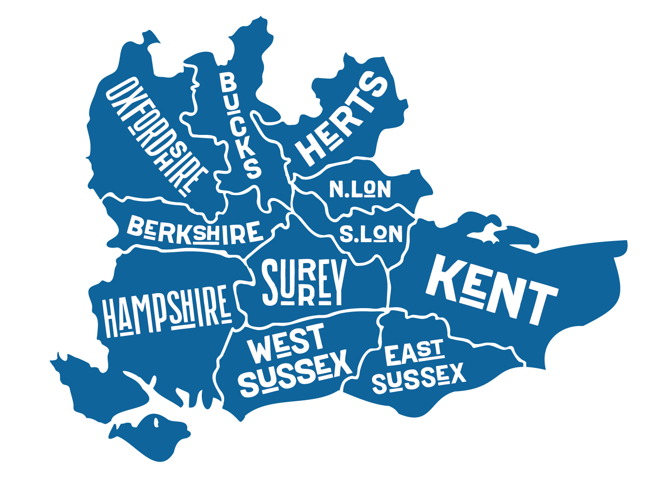 Map of London and South East England