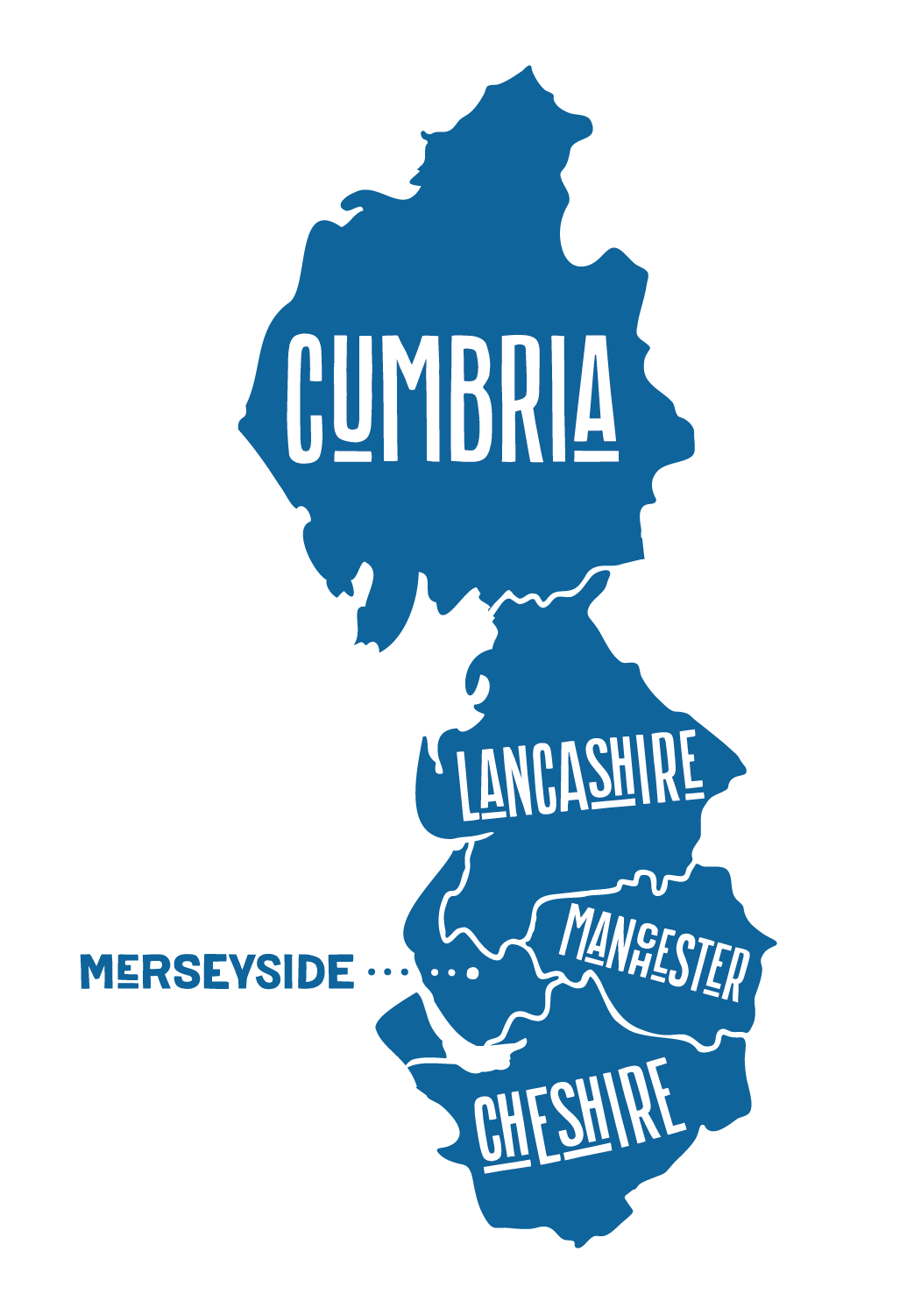 Map of North West England